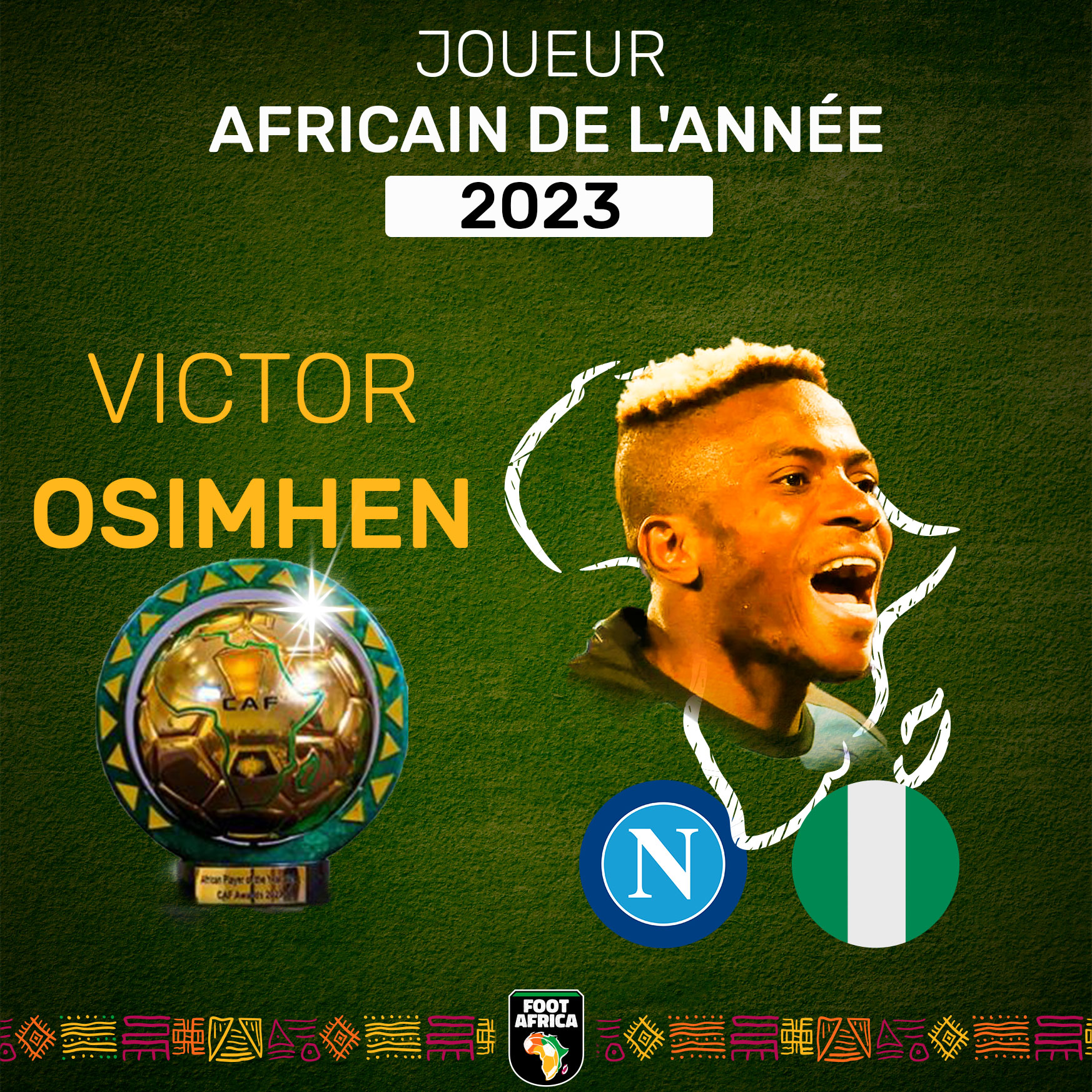 BALLON D’OR AFRICAIN 2023 : L’attaquant Nigérian, Victor Osimhen De ...